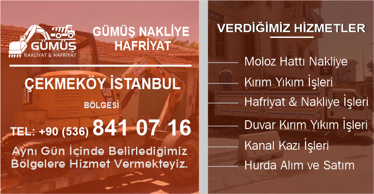 Çekmeköy Moloz Atma ve Kırım Yıkım İşleri Alın